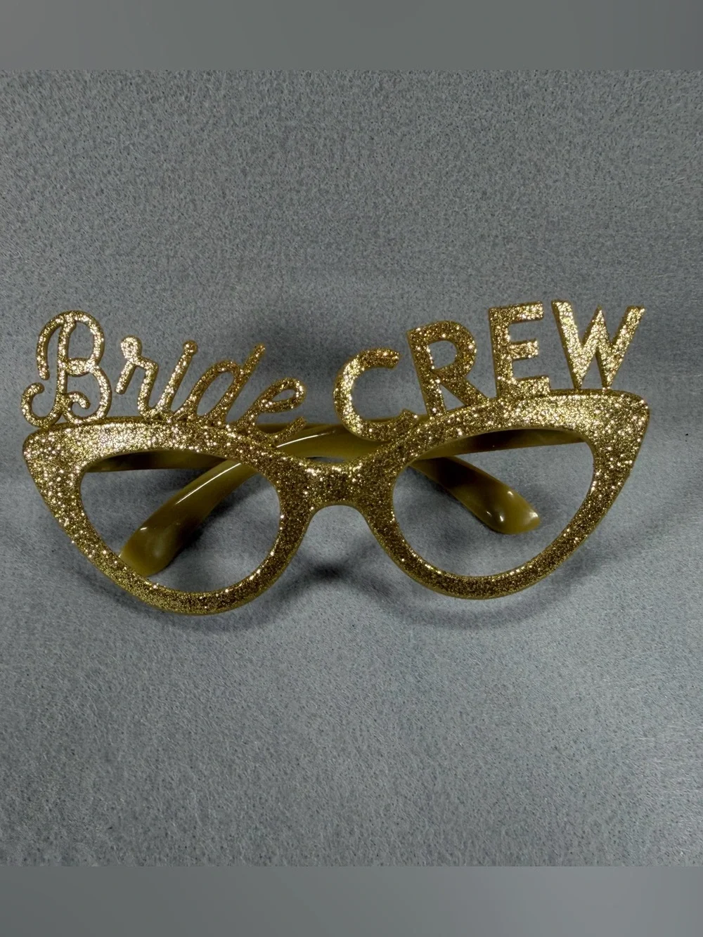 Party Bride Crew Gold Glitter Novelty Glasses - Qty 24